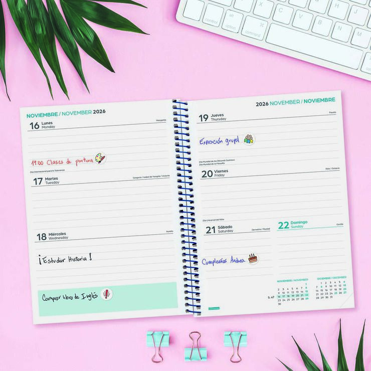 Agenda Escolar Finocam Secundaria 1/4 Sem/Vista Castellano 2026-27 Tropic