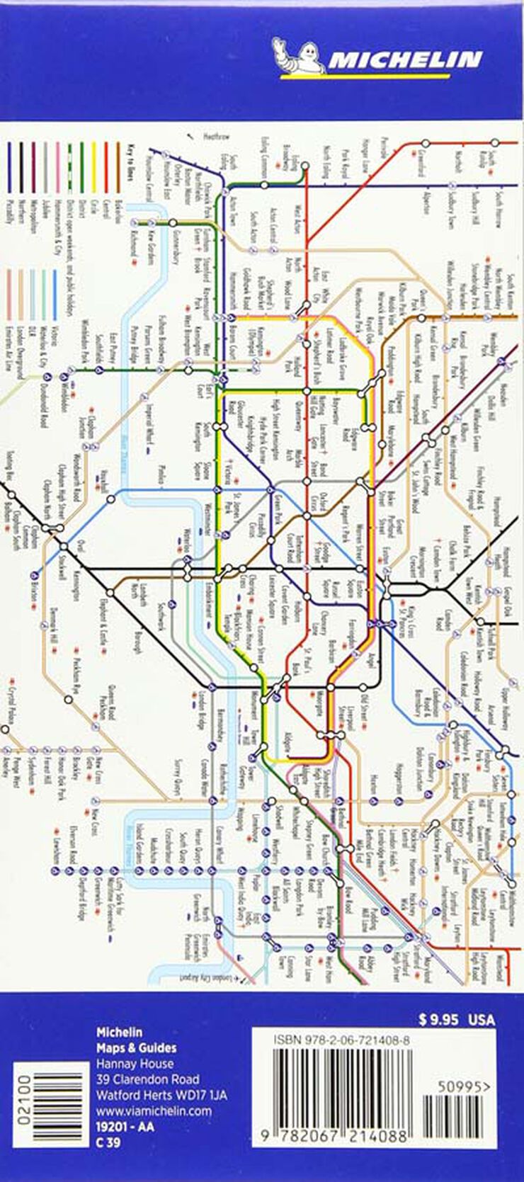Michelin London city map laminated