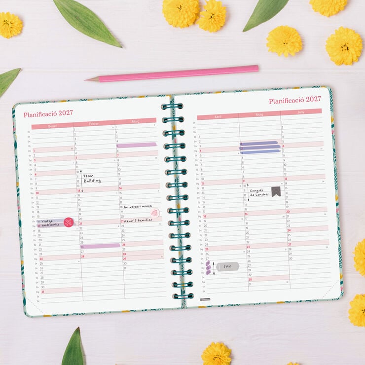 Agenda Finocam You Semana Vista Horizontal 2027 Catal&aacute;n Blanco