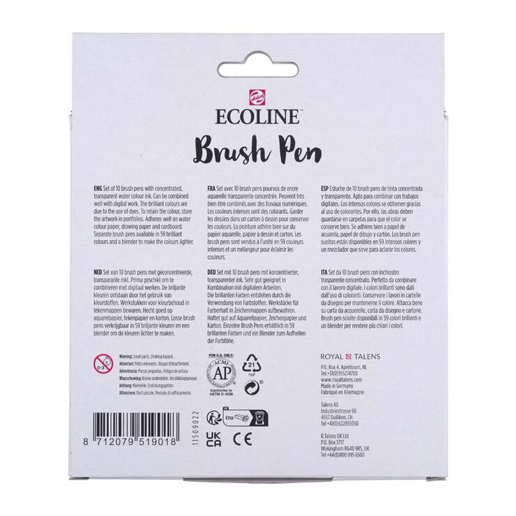 Rotuladores Pincel Talens Ecoline Primarios 10 colores