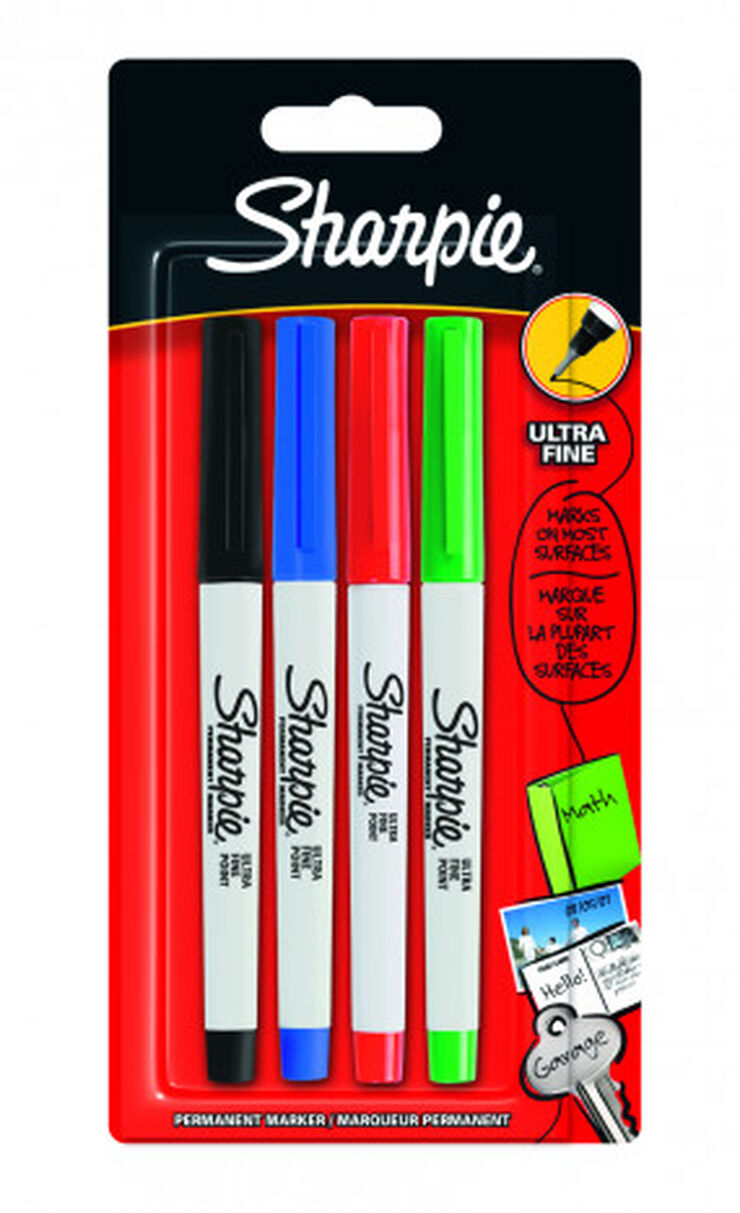 Rotulador Sharpie Ultrafina 4 colores - Abacus Online
