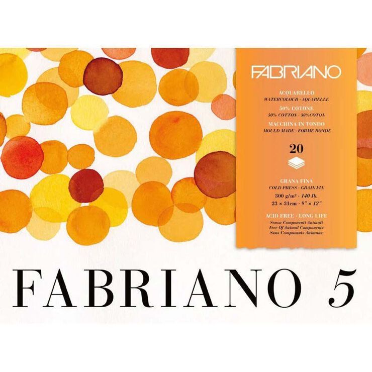 Bloc Aquarel·la Fabriano 50% cotó 23x31cm 300g