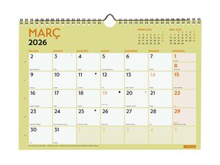Calendario pared Finocam Escribir Grafik A4 2026 catalán