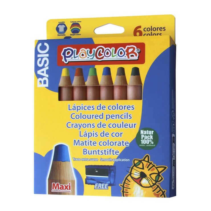 L&aacute;pices de colores Playcolor 6 colores