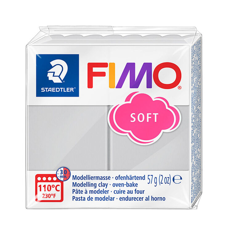 Pasta moldear Fimo Soft 57g gris claro