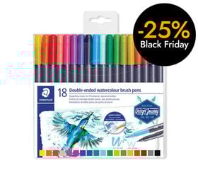 Retoladors doble punta pinzell Staedtler Duo Letter 18 colors