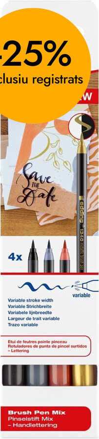 Rotuladores Edding Brush Pen 1340 4 colores
