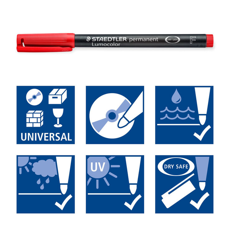 Rotuladores permanentes Staedtler Lumocolor F 8 colores