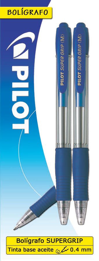 Bol&iacute;grafos Pilot Super Grip azul 2u