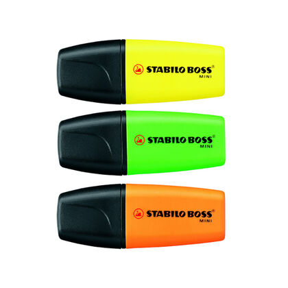 Set Retoladors marcadors Stabilo Boss Mini 3 colors