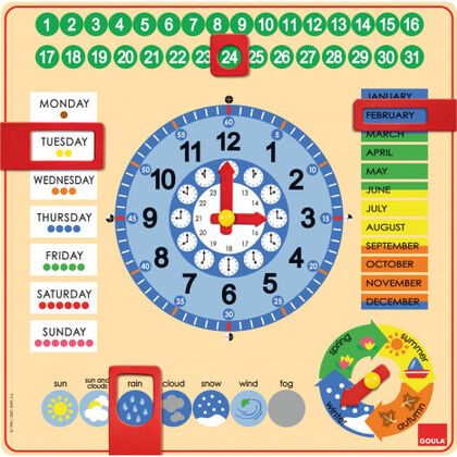 Aprendizaje Reloj calendario inglés