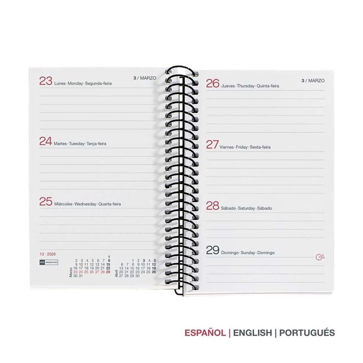 Agenda Espiral Miquelrius Caddy setm/vista mult 2026 City vermell