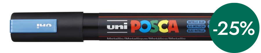 Rotulador Posca PC-5M 1,8-2,5mm azul metal