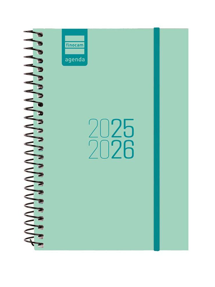 Agenda Finocam escolar espiral E8 setm/vista cas 2025-26 turquesa