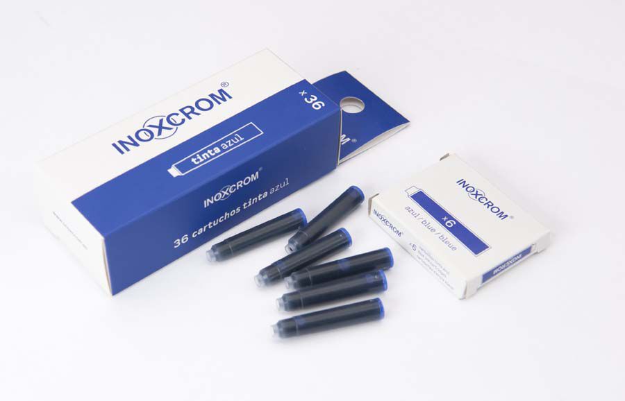 Cartucho Pluma Inoxcrom azul 36u