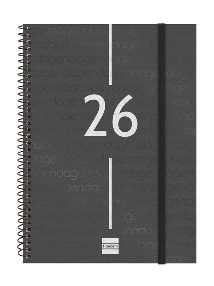 Agenda Finocam Year E10 sem/vista vertical cas 2026 negro