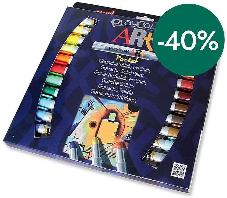 T&egrave;mpera s&ograve;lida en barra Playcolor Art Pocket 24 colors