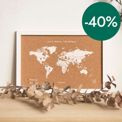 Mapa corcho S Miss Wood natural con marco