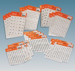 Gomets temáticos Vocales Mayúsculas letra de palo