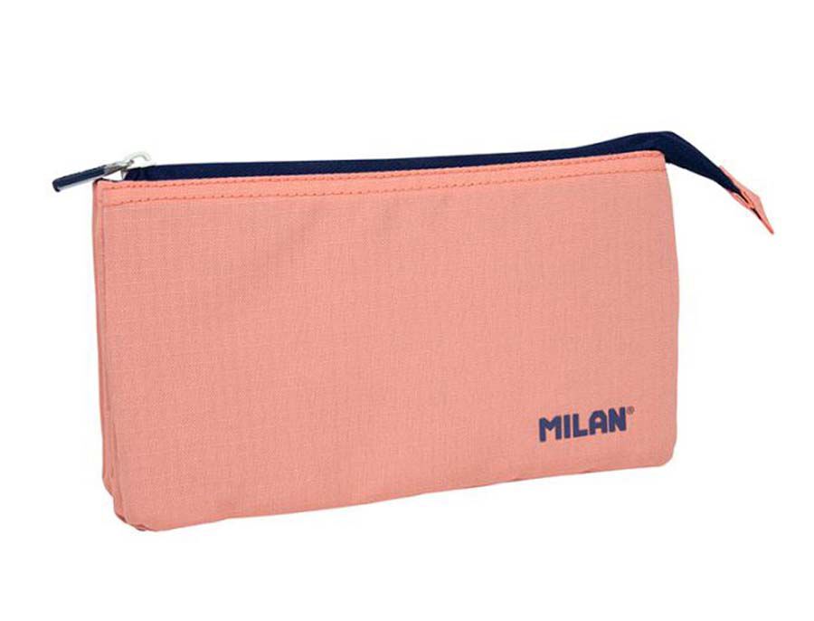 Estuche Milan 1918 3 Cremalleras rosa