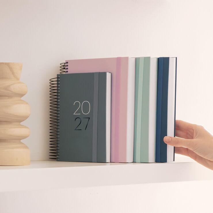 Agenda Miquelrius Espiral Plus Setmana Vista Catal&agrave; 2027 Calm Grafit