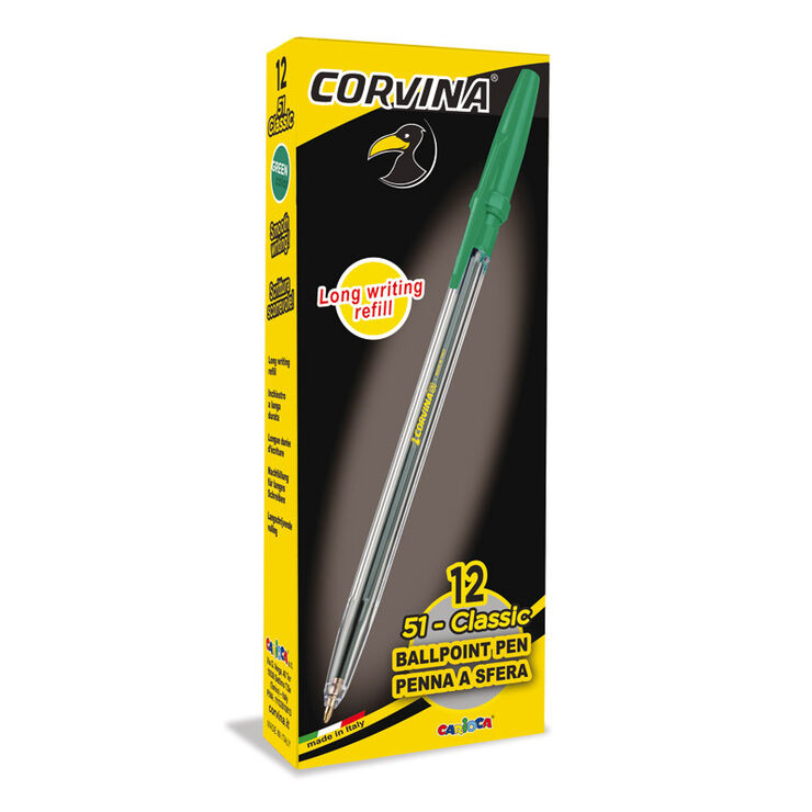 Bolígrafo Corvina Classic 12U Verde