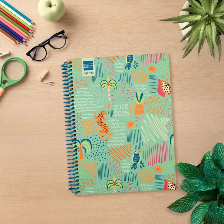 Agenda Finocam escolar Diva 1/4 sem/vista cat 2025-26 selva