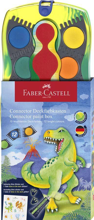 Acuarela Faber-Castell Connector Dinosaurio 12 colores
