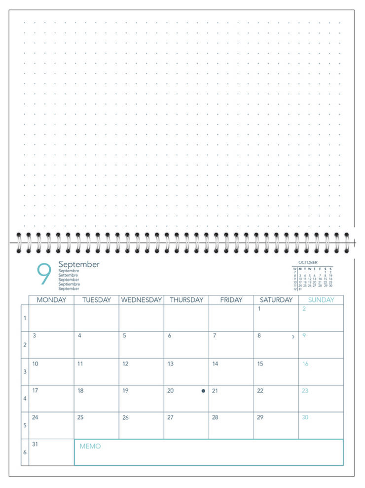 Calendario Sobremesa Quo Vadis Oslo 16x24 cm Multiling&uuml;e 2027