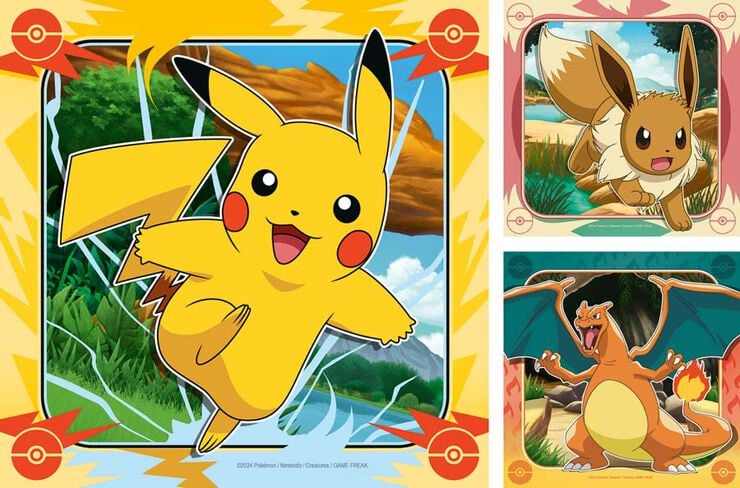 Puzle 3 x 49 piezas Pokmon