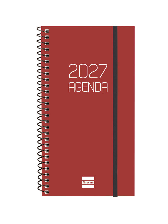 Agenda Finocam Opaque Setmana Vista Horitzontal 2027 Catal&agrave; Bordeus