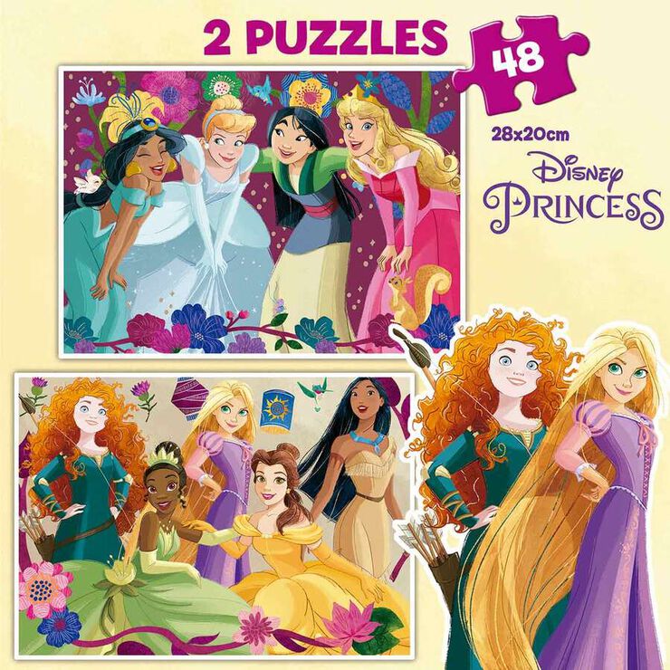 Puzle 2x48 piezas Disney Princess