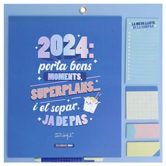 Calendario pared Mr. Wonderful 2024 cat Azul Bons Moments