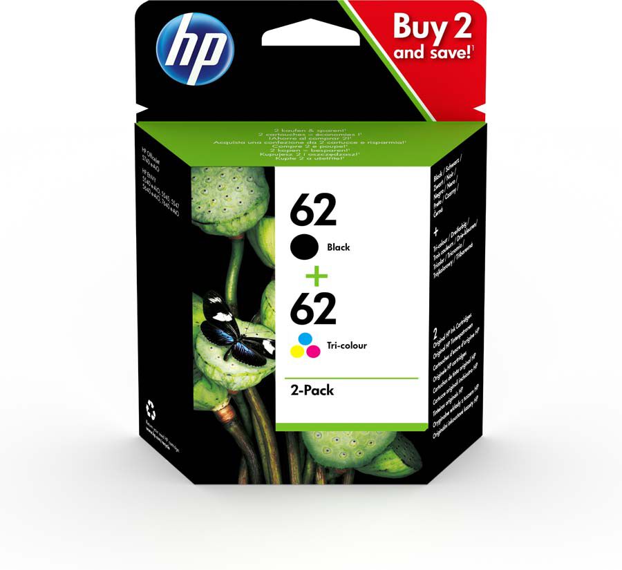 Cartutx original HP 62+62 negre i color - N9J71AE