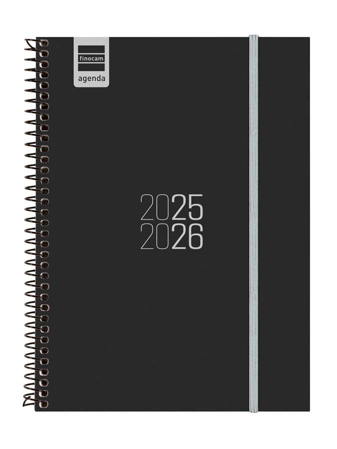 Agenda Finocam escolar espiral E10 setm/vista cas 2025-26 negre