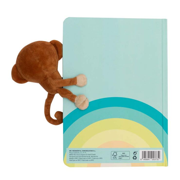 Libreta con Peluche Mono cierre magnético