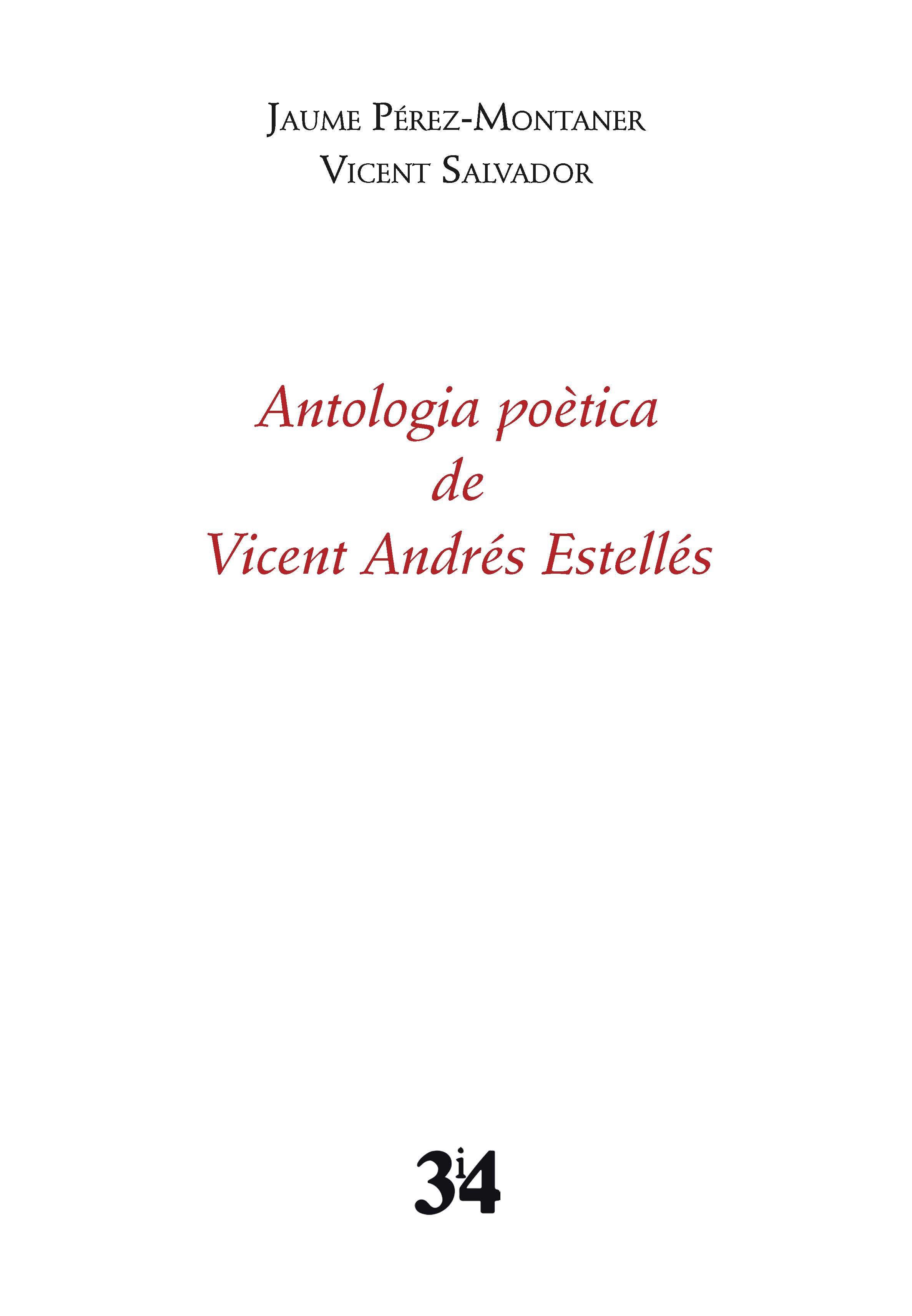 Antologia po&egrave;tica de vicent Andr&eacute;s Estel