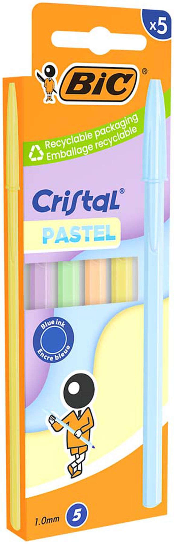 Bol&iacute;grafo Bic Cristal Pastel 5u