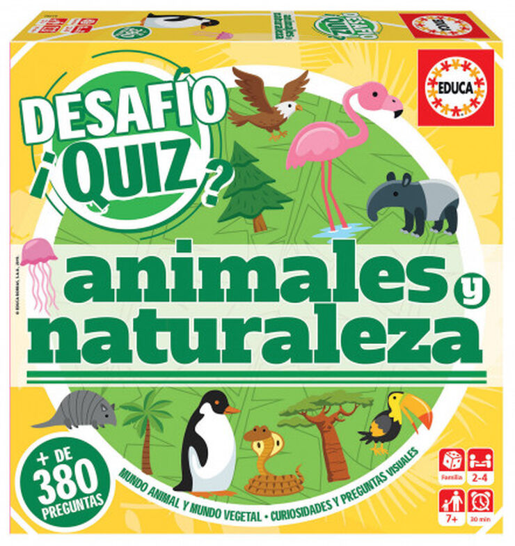 Juego did&aacute;ctico Educa Desaf&iacute;o Quiz Descubrir animales y naturaleza