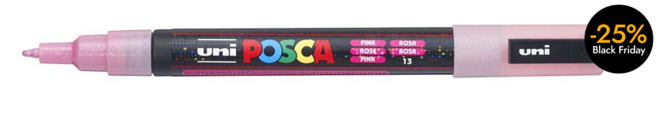 Rotulador Posca PC-3M 0,9-1,3mm rosa glitter