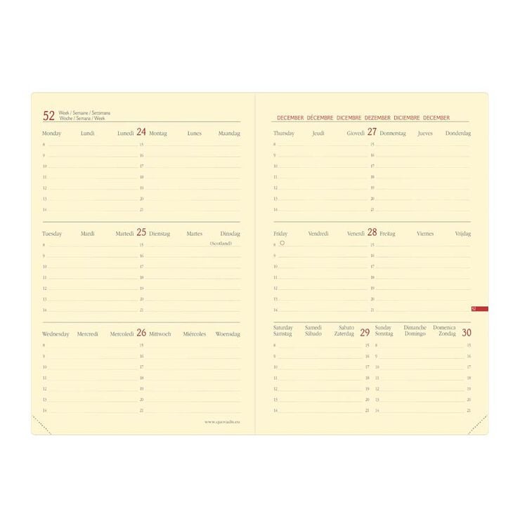 Agenda 16 meses Quo Vadis Everest 16x24cm sem/vista mult. 2025-26 azul