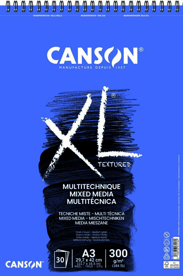Bloc Canson XL A3 Media 300g 30 fulls