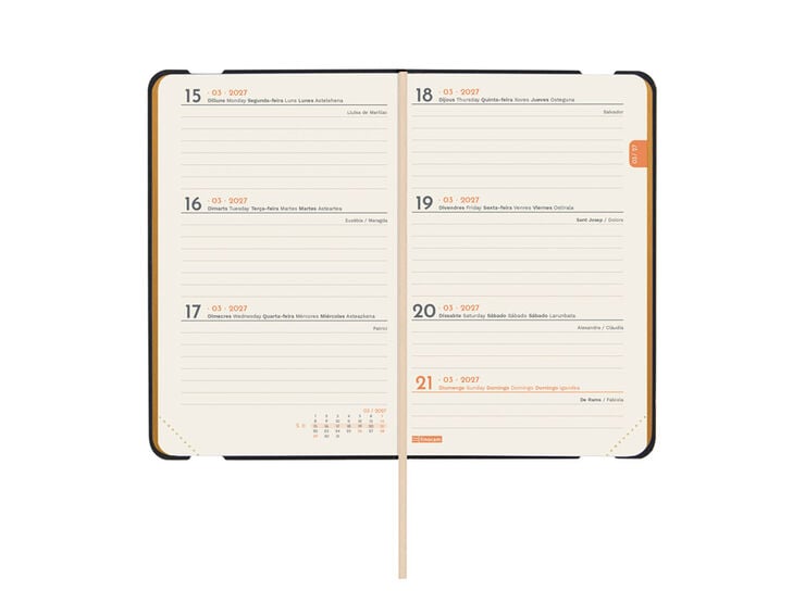 Agenda Finocam Joy Semana Vista Horizontal 2027 Catal&aacute;n Lema