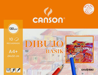 Papel Dibujo Canson Basik A4+ 130g recuadro 10 hojas Papel Dibujo Canson Basik A4+ 130g recuadro 10 hojas