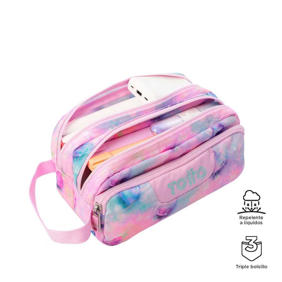 Estoig 3 cremalleres Totto Glitter Shiny Heart