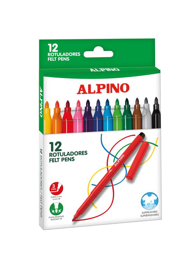 Rotuladores Alpino 12 colores