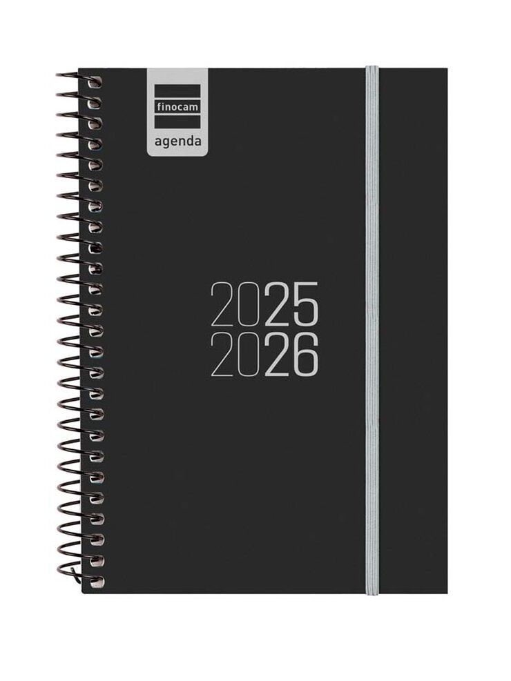 Agenda Finocam escolar espiral E8 sem/vista cas 2025-26 negro