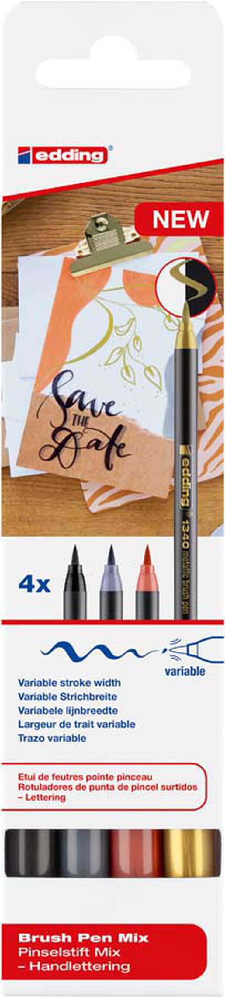 Rotuladores Edding Brush Pen 1340 4 colores