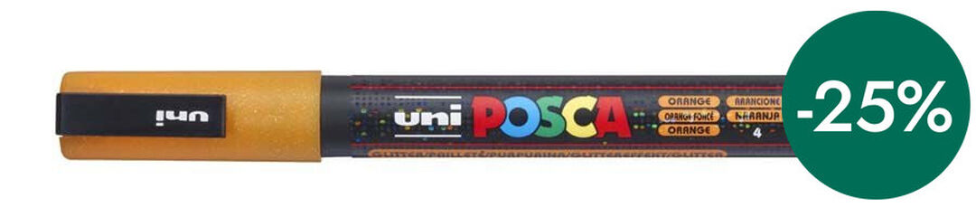 Rotulador Posca PC-3M 0,9-1,3mm naranja glitter