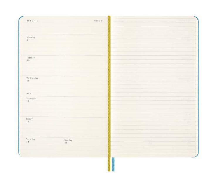Agenda 18 meses Moleskine tapa dura sem/vista L 2025-26 Peanuts
